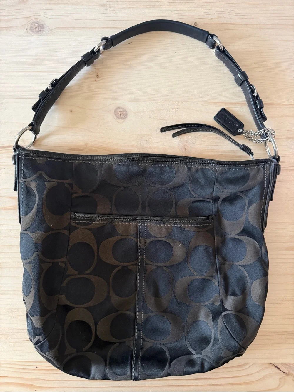Vintage Y2K Coach Carley Soho Signature Monogram Hobo Shoulder Bag - Black